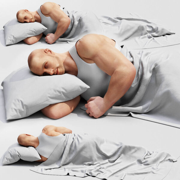 睡觉的男人3D模型（MAX）