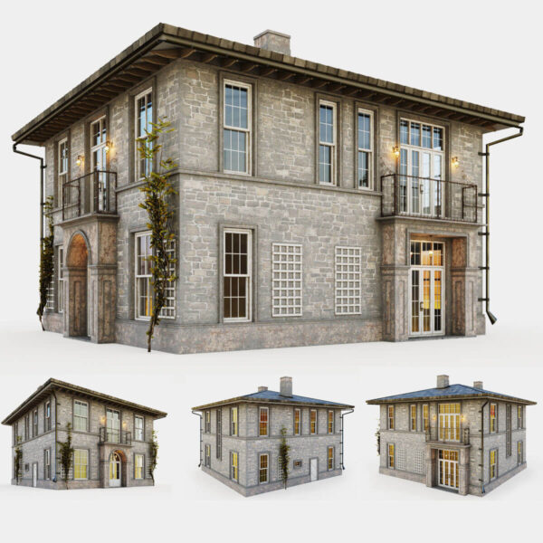 普罗旺斯风格的复古房屋住宅3D模型（OBJ,MAX）