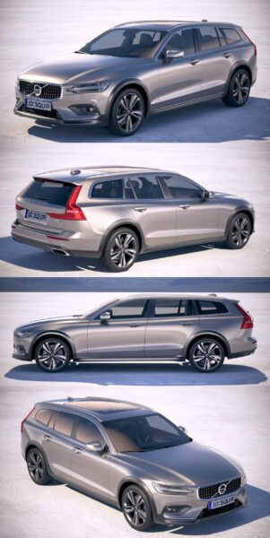 2019款沃尔沃Volvo V60 Cross Country SUV汽车3D模型（OBJ,FBX,MAX）