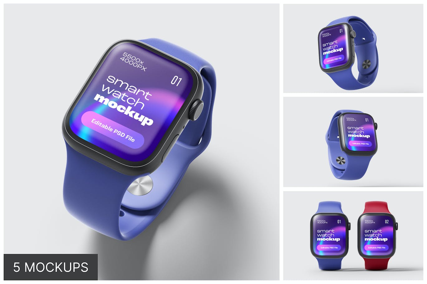 Apple Watch 智能手表样机 (PSD)