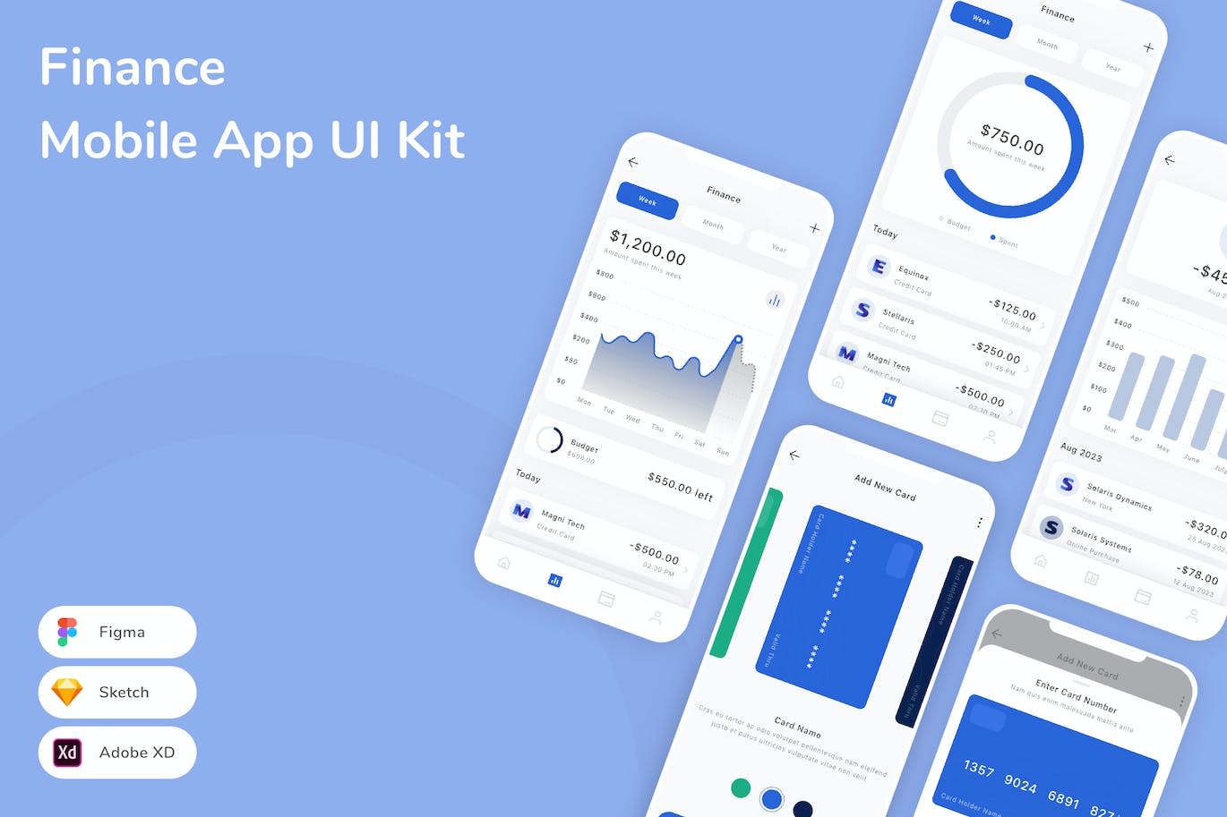 金融移动应用 App UI kit (SKETCH,FIG,XD)