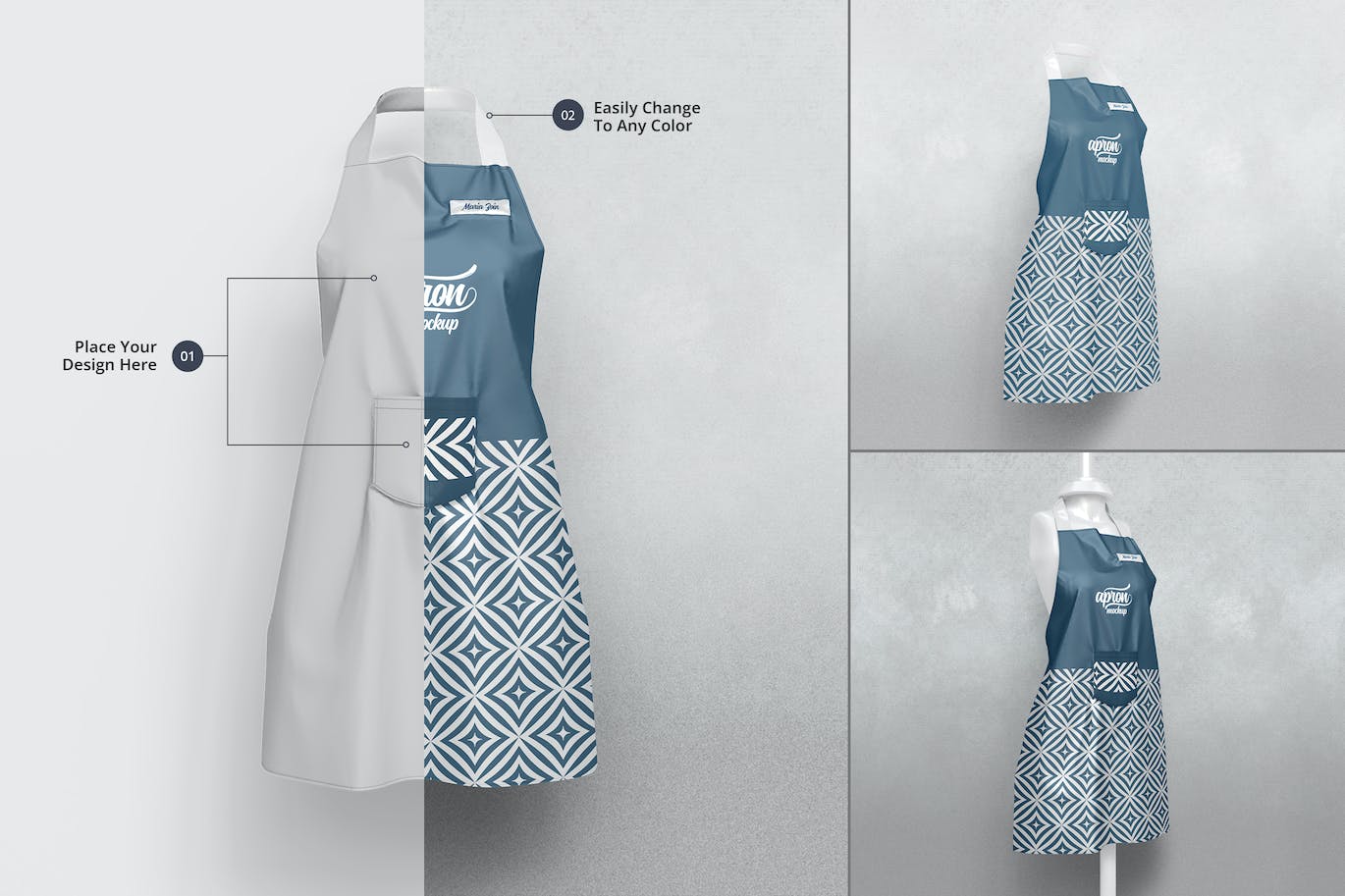 厨房厨师围裙品牌模型样机 (PSD,JPG)