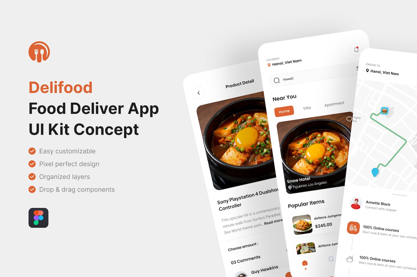 食品配送应用App UI Kit (FIG)