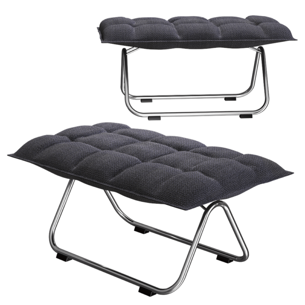 Woodnotes绗缝厚布艺软垫脚凳 沙发凳3D模型（OBJ,FBX,MAX）