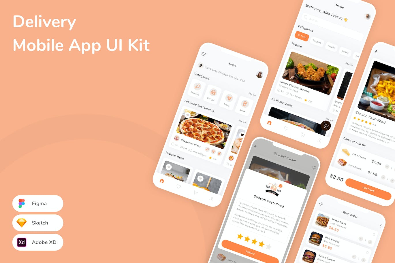 交付移动应用App UI Kit (SKETCH,FIG,XD)