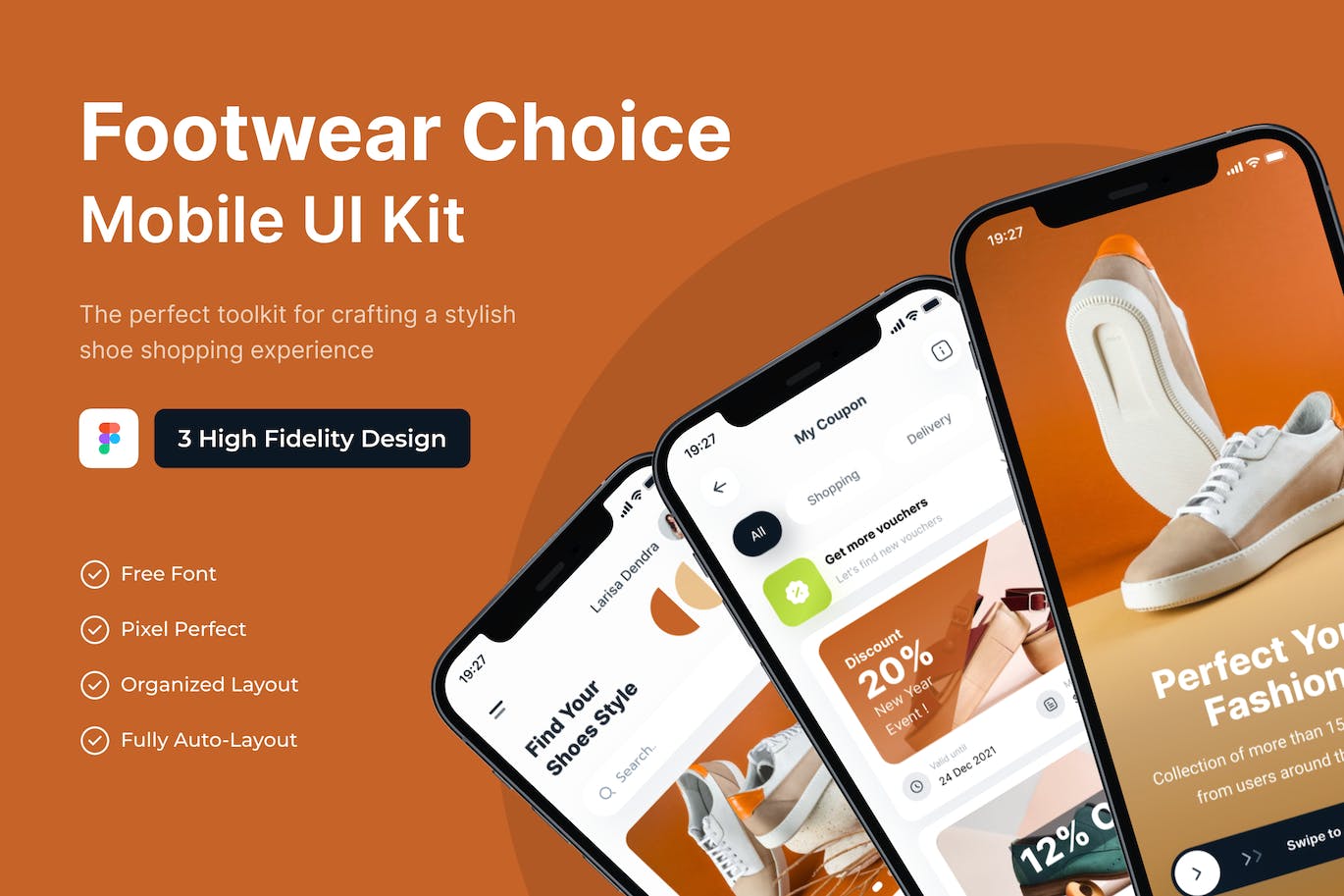 电商鞋类选择移动应用App UI Kit (FIG)