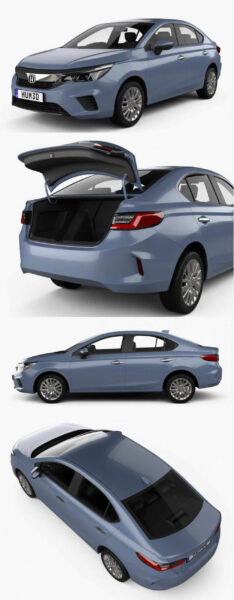 带高清内饰的2022本田Honda City汽车3D模型（OBJ,FBX,MAX）
