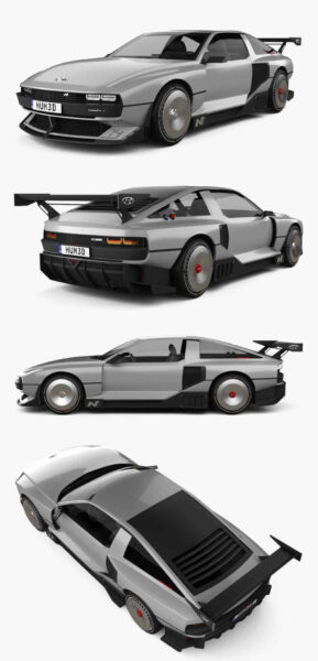 2022现代Hyundai N Vision 74汽车3D模型（OBJ,FBX,MAX）