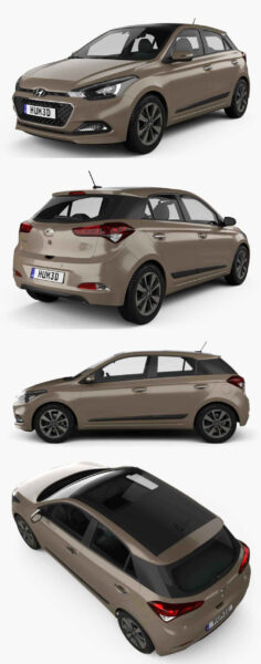 2017现代Hyundai Elite i20汽车3D模型（OBJ,FBX,MAX）