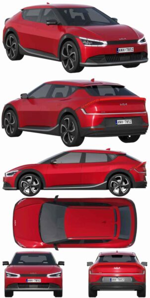2022款起亚Kia EV6 AIR汽车3D模型（FBX,MAX）