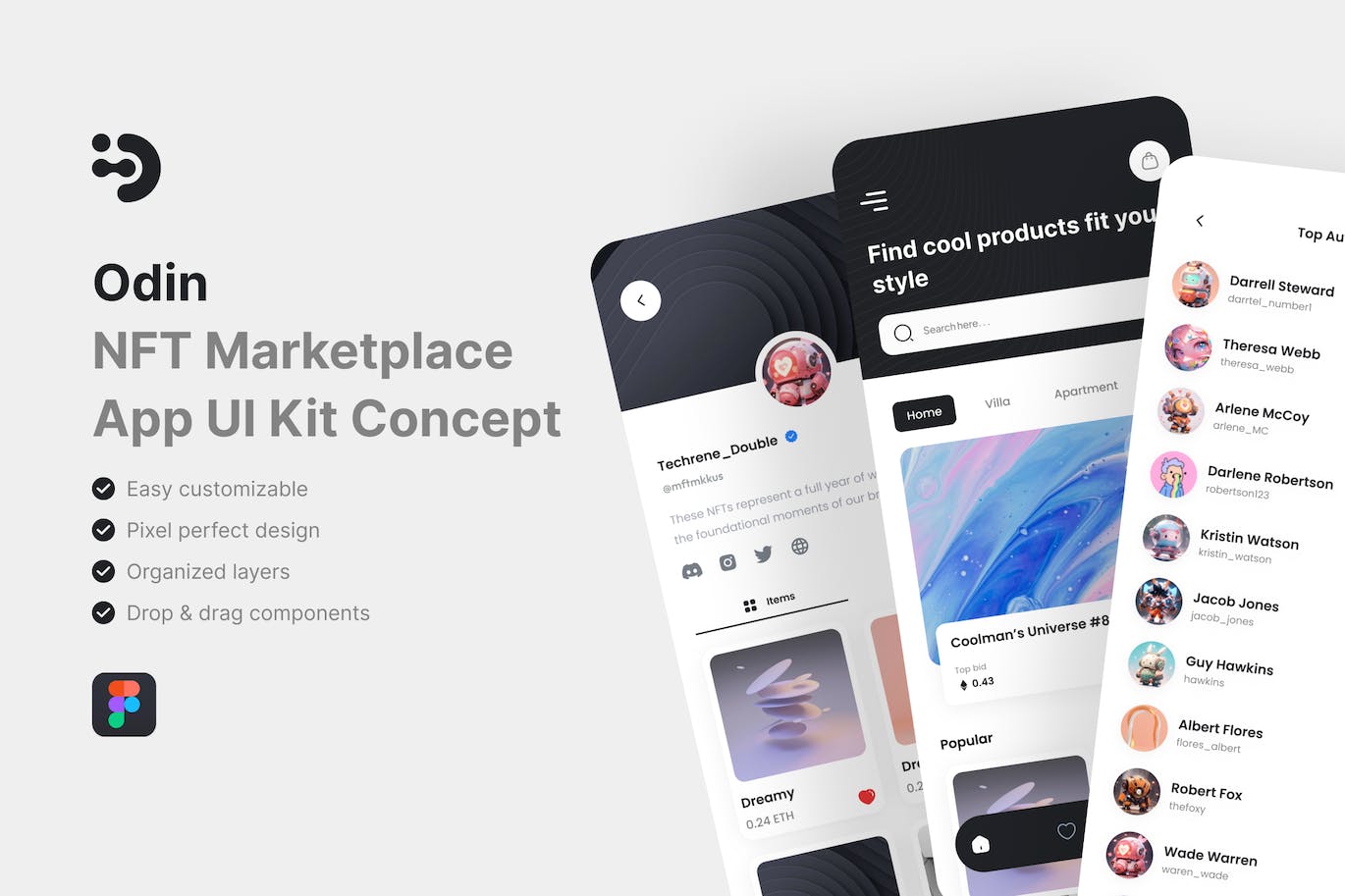 NFT 市场应用 App UI Kit (FIG)