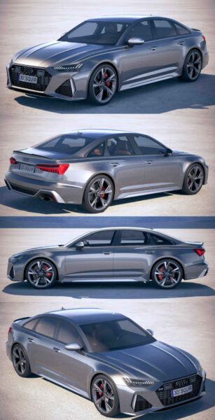 2020 Audi RS6 Sedan汽车3D模型（OBJ,FBX,MAX）