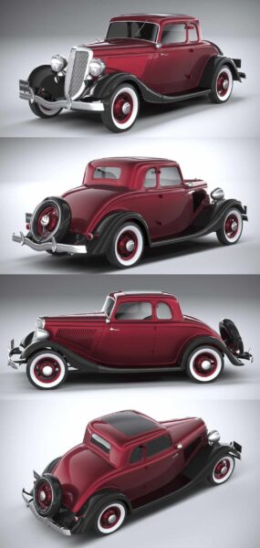 1934福特Ford Coupe汽车3D模型（OBJ,FBX,MAX）