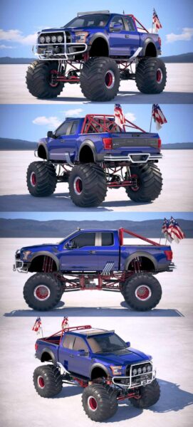 2019福特Ford F-150 Raptor大脚车3D模型（OBJ,FBX,MAX）