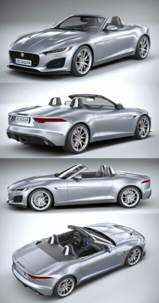 2021款捷豹Jaguar F-Type Regular Convertible敞篷跑车3D模型（OBJ,FBX,MAX）