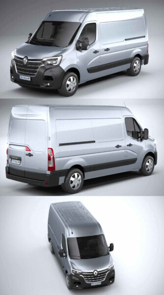 2020雷诺Renault Master L2H2厢式货车3D模型（OBJ,FBX,MAX）