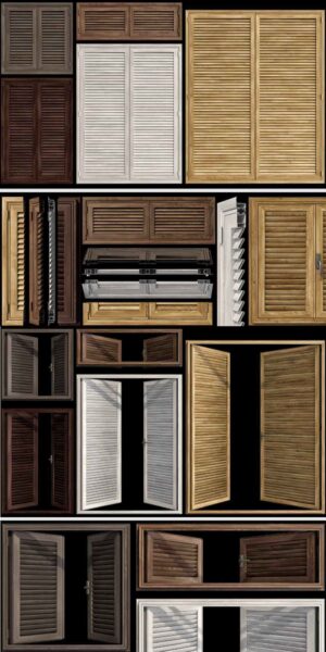 百叶门窗3D模型（OBJ,MAX）
