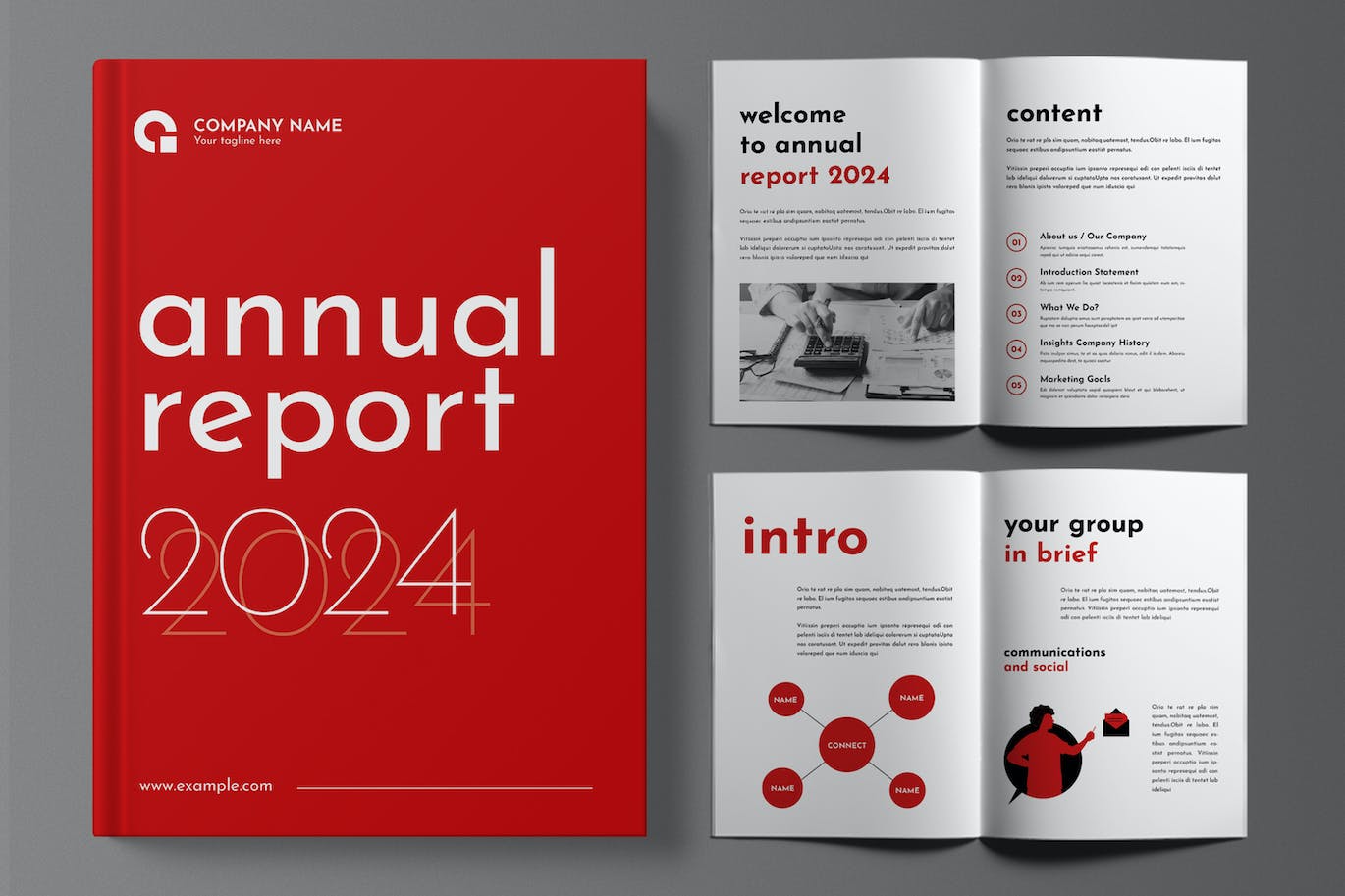 商业年度报告宣传册设计画册模版 (INDD)