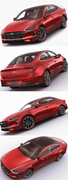 2020现代Hyundai Sonata汽车3D模型（OBJ,FBX,MAX）