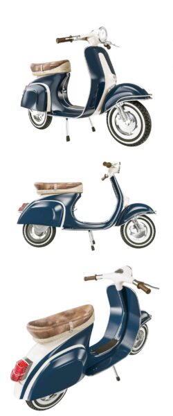 Vespa电动踏板车3D模型（OBJ,FBX,MAX）