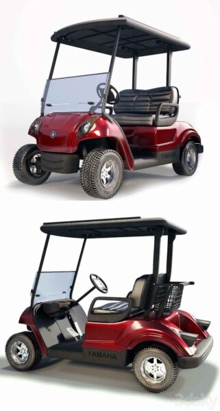 雅马哈Yamaha高尔夫球场车3D模型（OBJ,FBX,MAX）