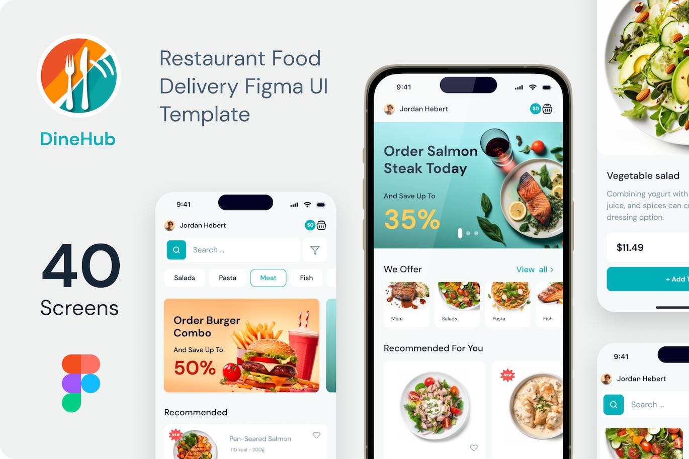 食品配送 Figma UI 模板App UI Kit (FIG)