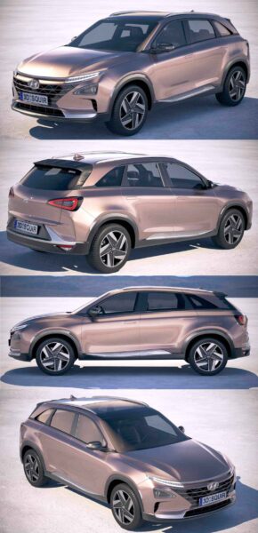 2019现代Hyundai Nexo SUV汽车3D模型（OBJ,FBX,MAX）