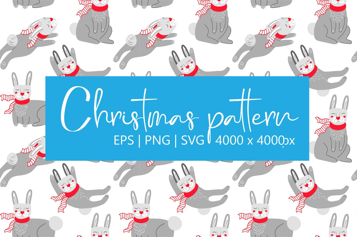 围巾里的兔子图案 (EPS,JPG,PNG,SVG)