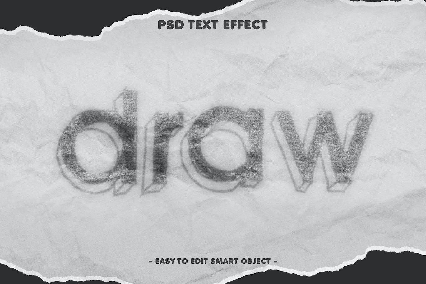 绘制铅笔草图文本效果图层样式 (PSD)