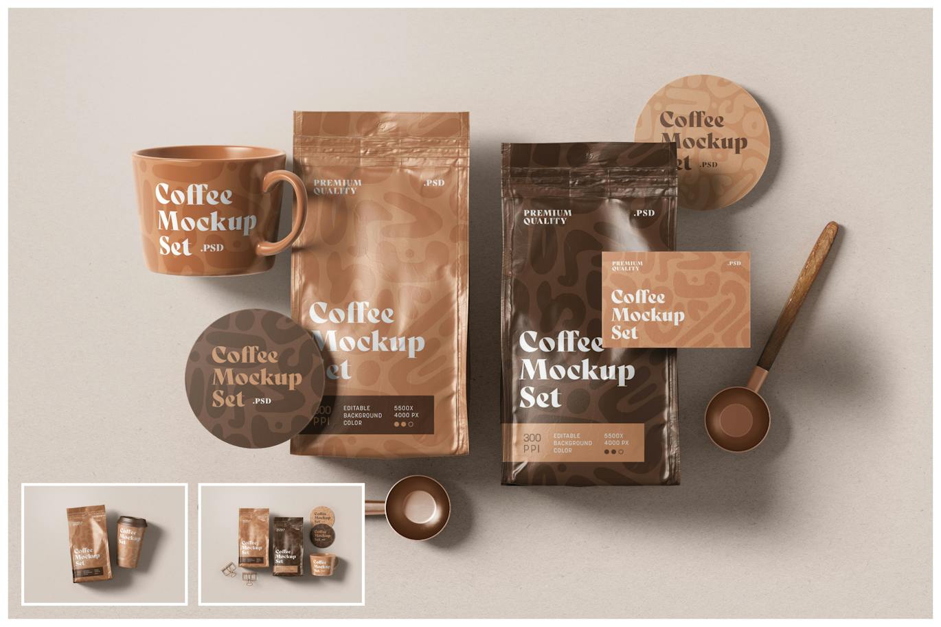 咖啡包装和品牌样机集 (PSD)