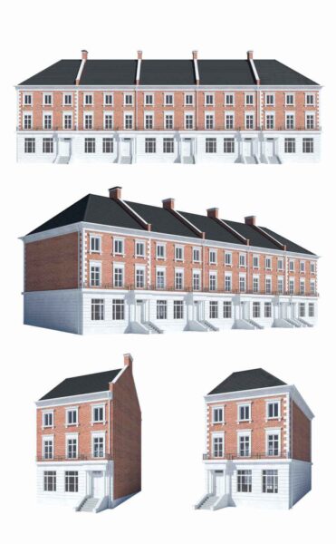联排房屋住宅建筑3D模型（OBJ,FBX,MAX）