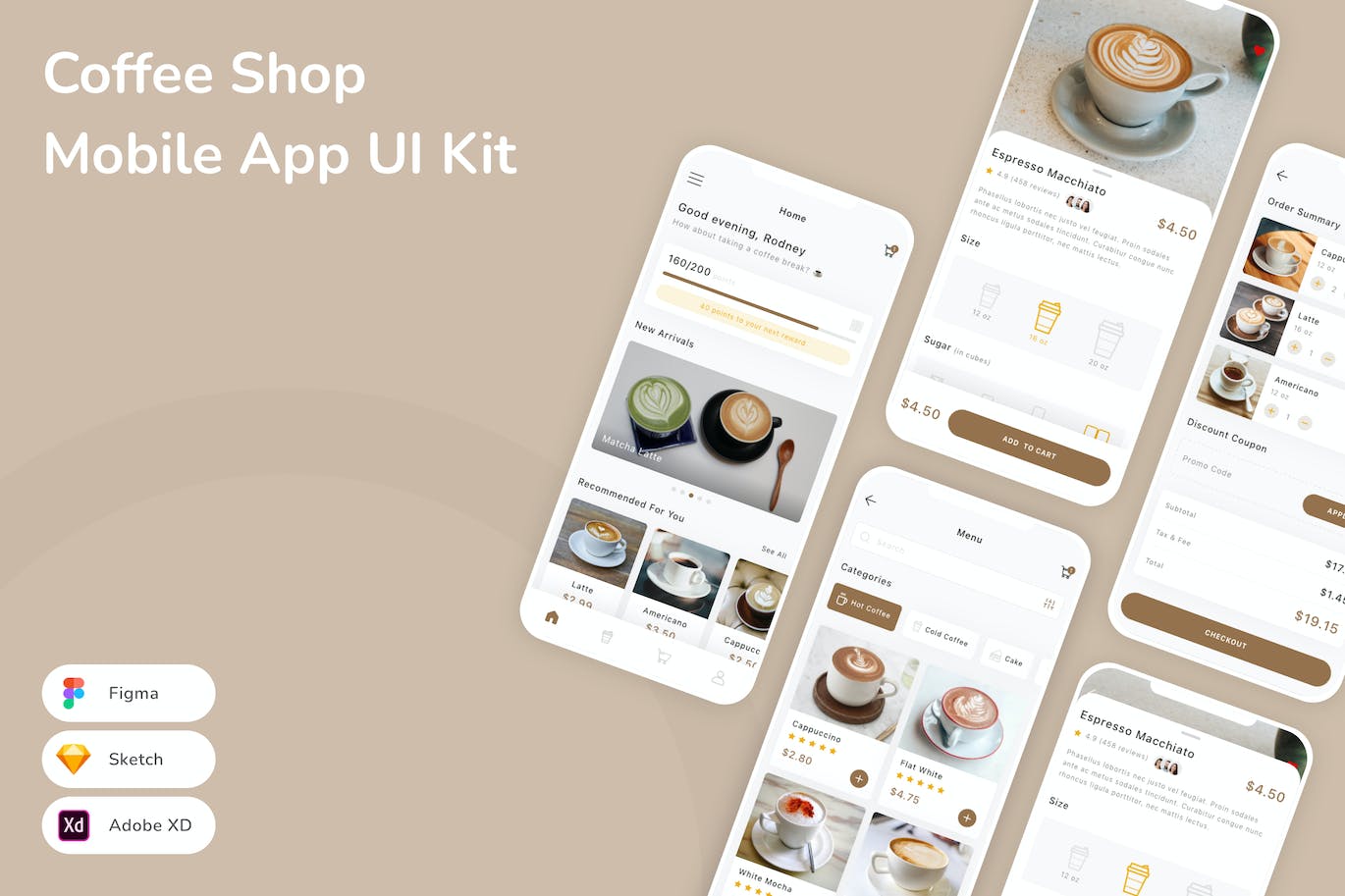 咖啡店移动应用 App UI Kit