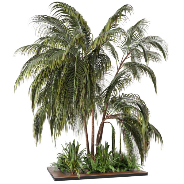 户外绿植花坛3D模型（OBJ,MAX）