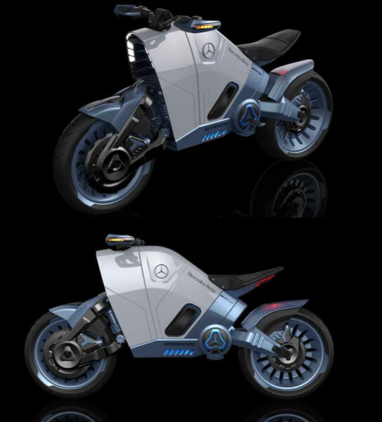 奔驰Mercedes SMARANZA概念电动摩托车3D模型（OBJ,FBX,MAX）