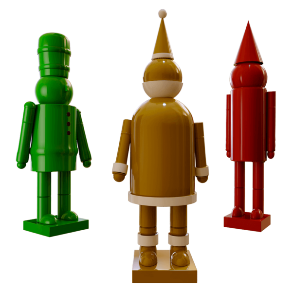 Nutcracker胡桃兵组合 圣诞节装饰品3D模型（OBJ,FBX,MAX）