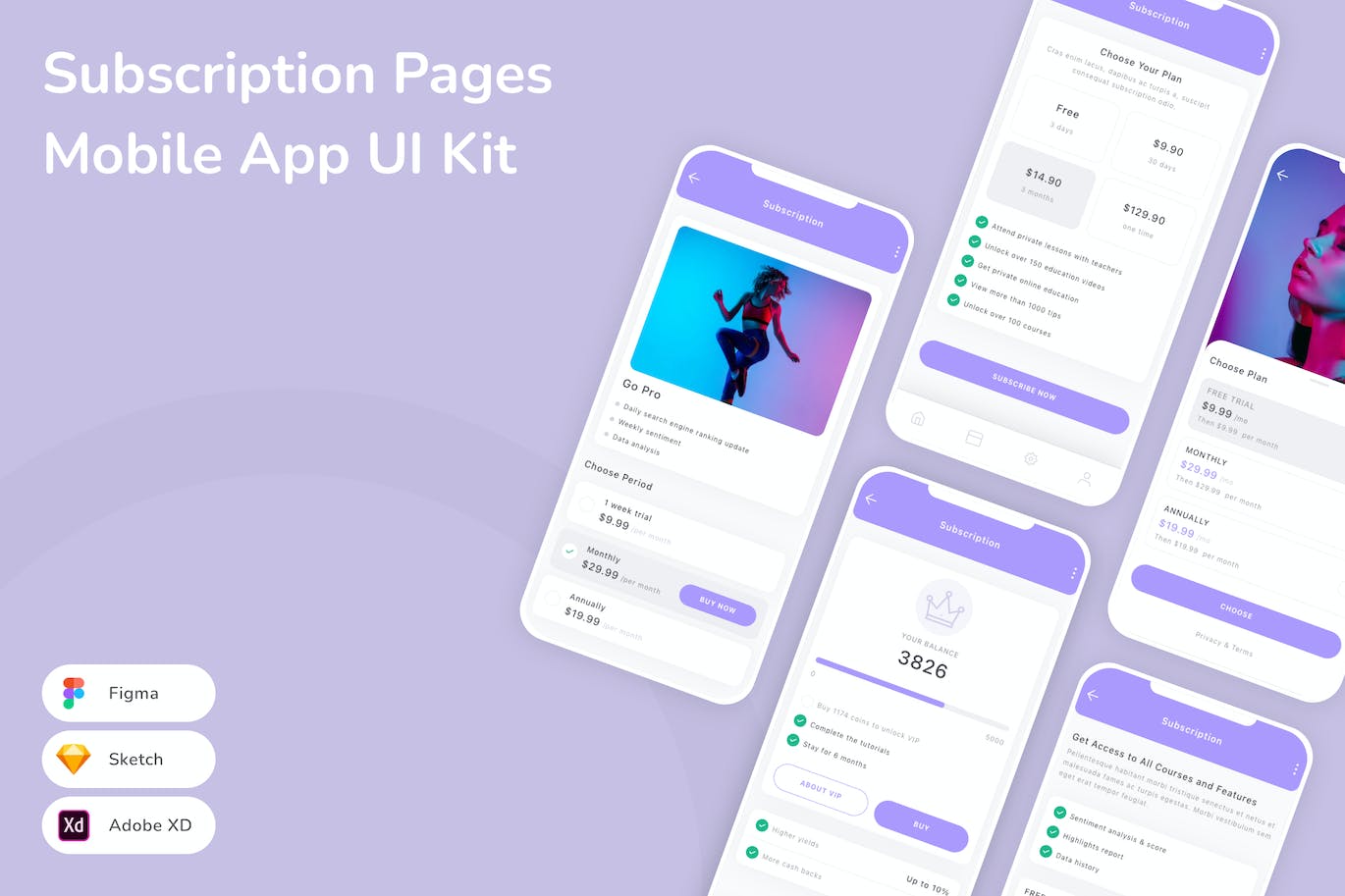 订阅页面移动应用 App UI Kit