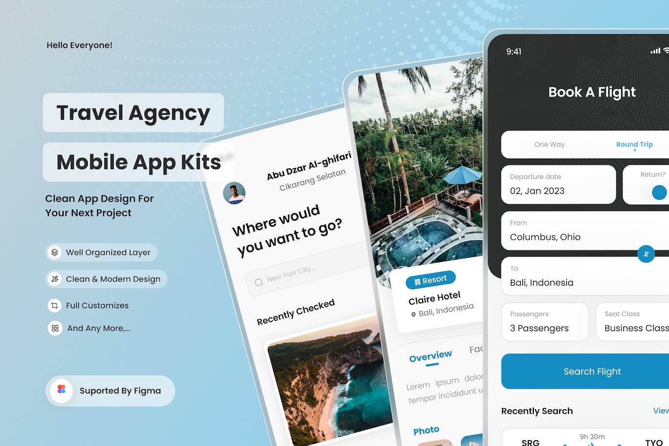 旅行应用 App UI Kit (FIG)