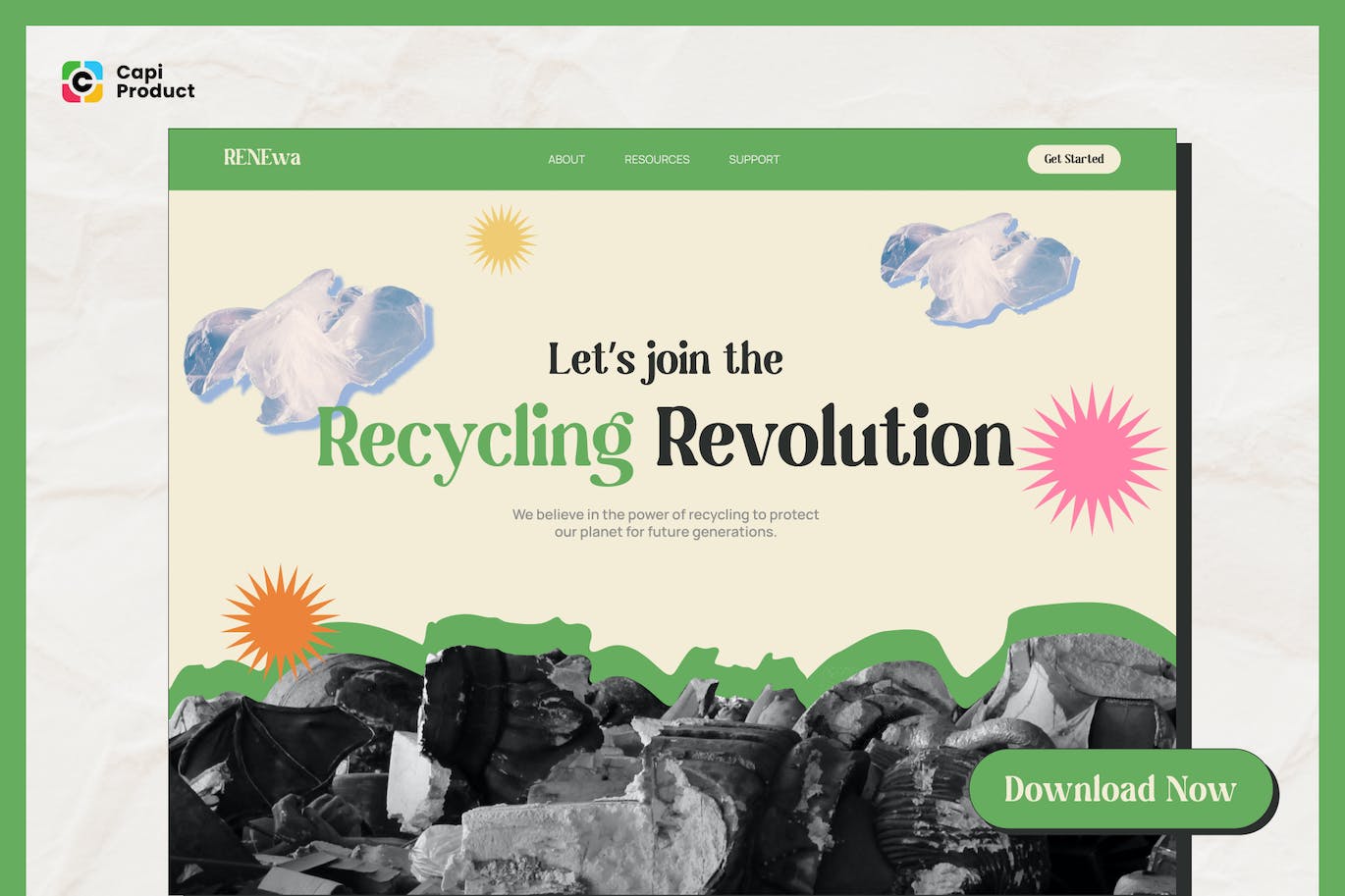 回收网站 – 复古风格网页UI (FIG)