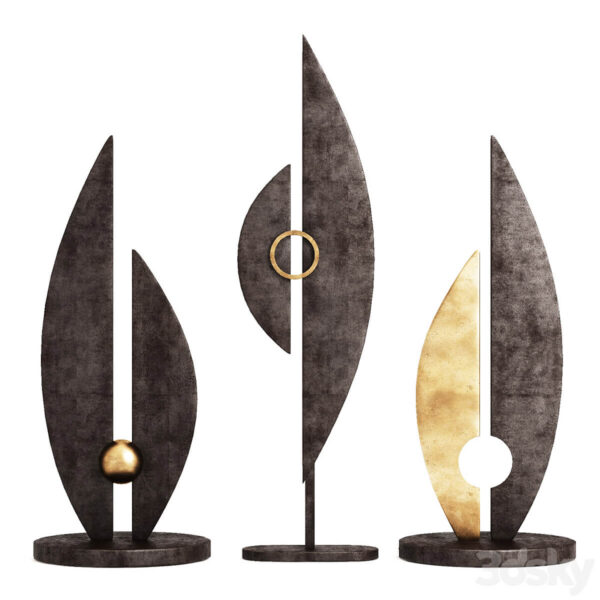 抽象石头雕像 花园装饰3D模型（FBX,MAX）