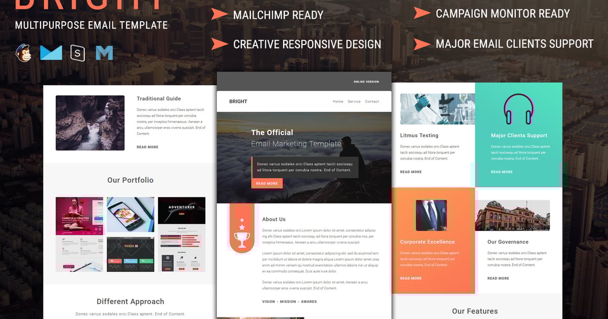 Bright – 多用途响应式电子邮件模板