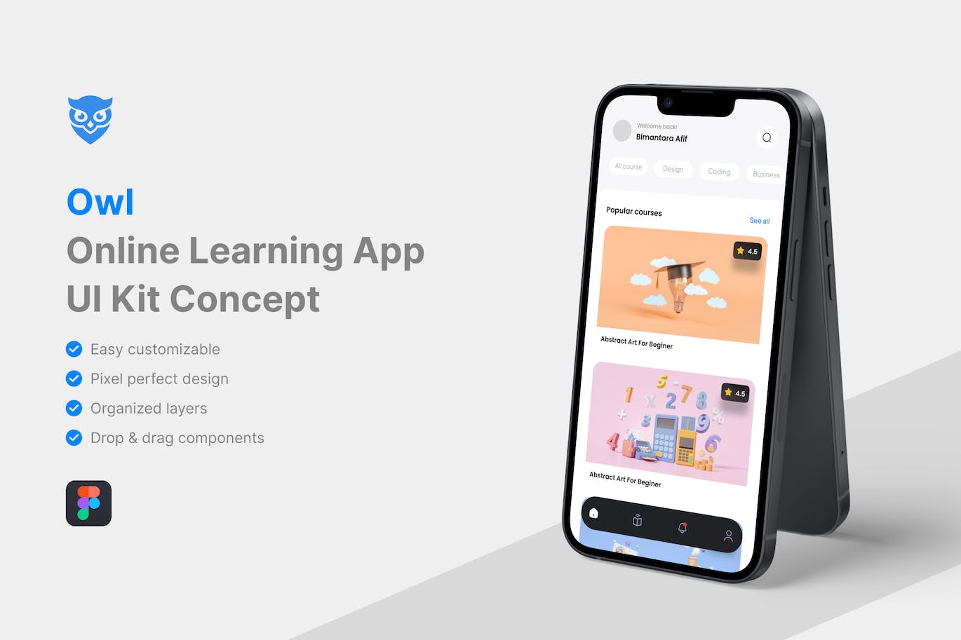 在线课程应用 App UI Kit (FIG)