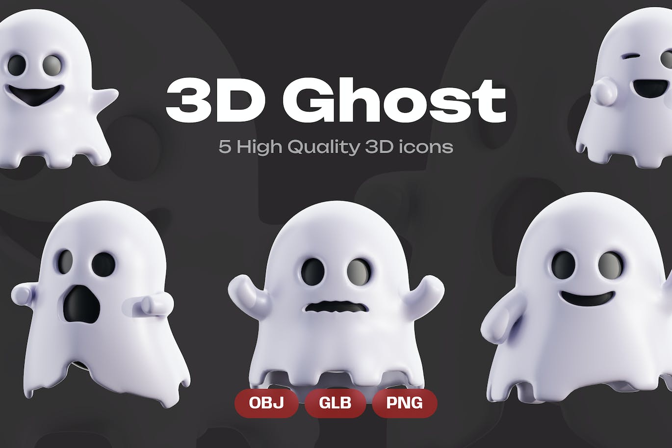 幽灵 3D 插画图标下载(PNG,obj)