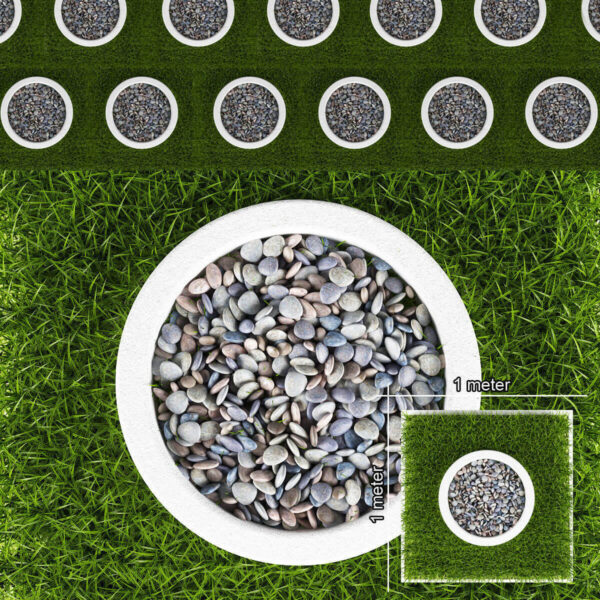 草地和圆形鹅卵石台 花园景观3D模型（MAX）