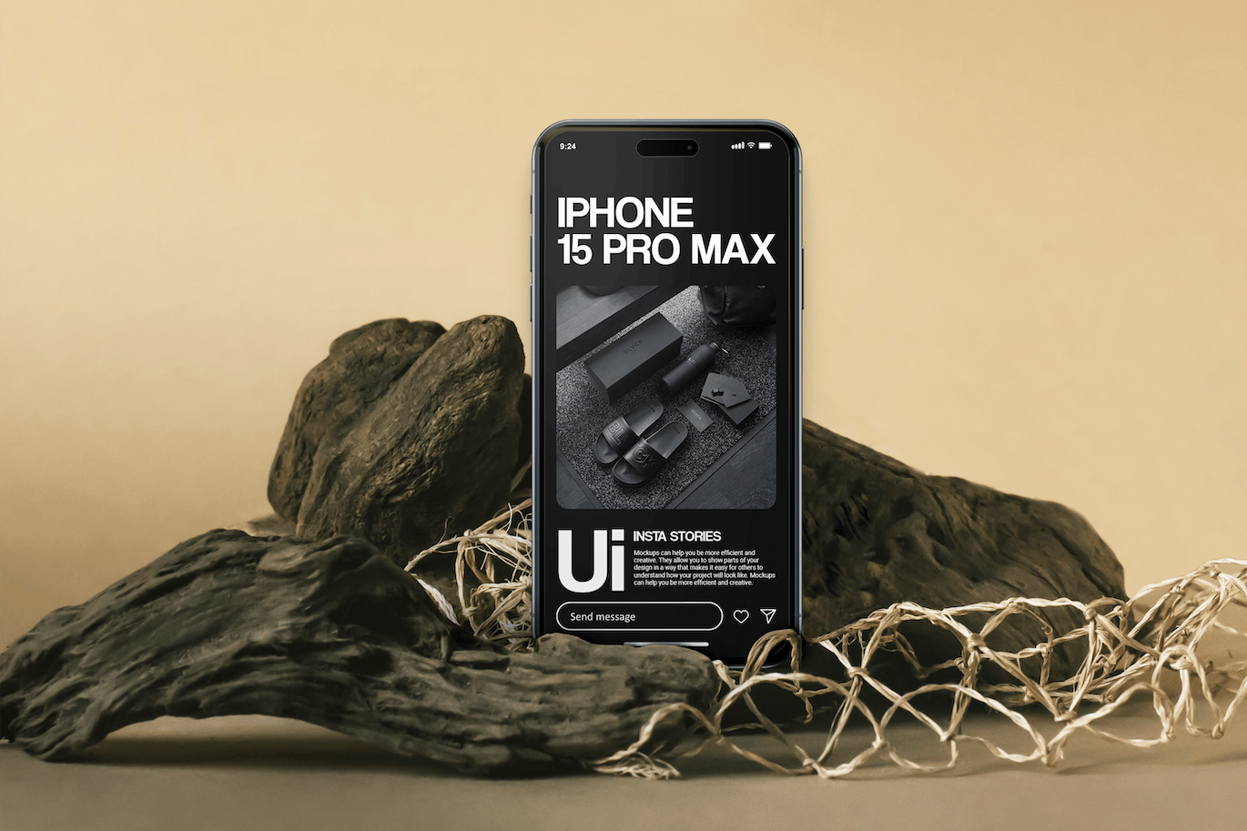 Iphone 15 Pro Max 手机样机 (PSD)