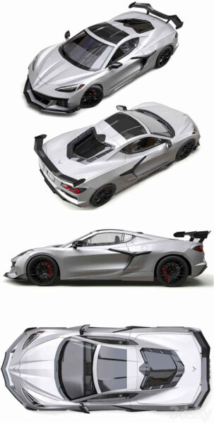 2023款雪佛兰科尔维特Chevrolet Corvette Z06跑车3D模型（OBJ,FBX,MAX）