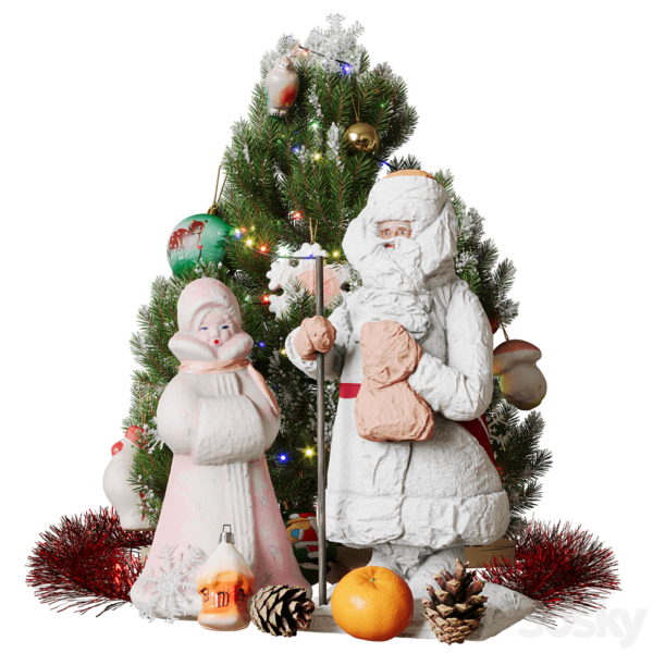 圣诞树 雪女 霜父等圣诞节装饰组合3D模型（FBX,MAX）