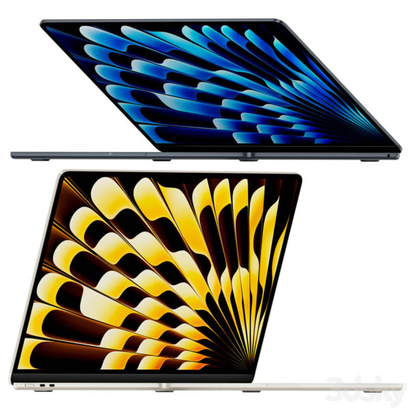 2023款苹果Apple Macbook Air 15笔记本电脑3D模型（OBJ,MAX）