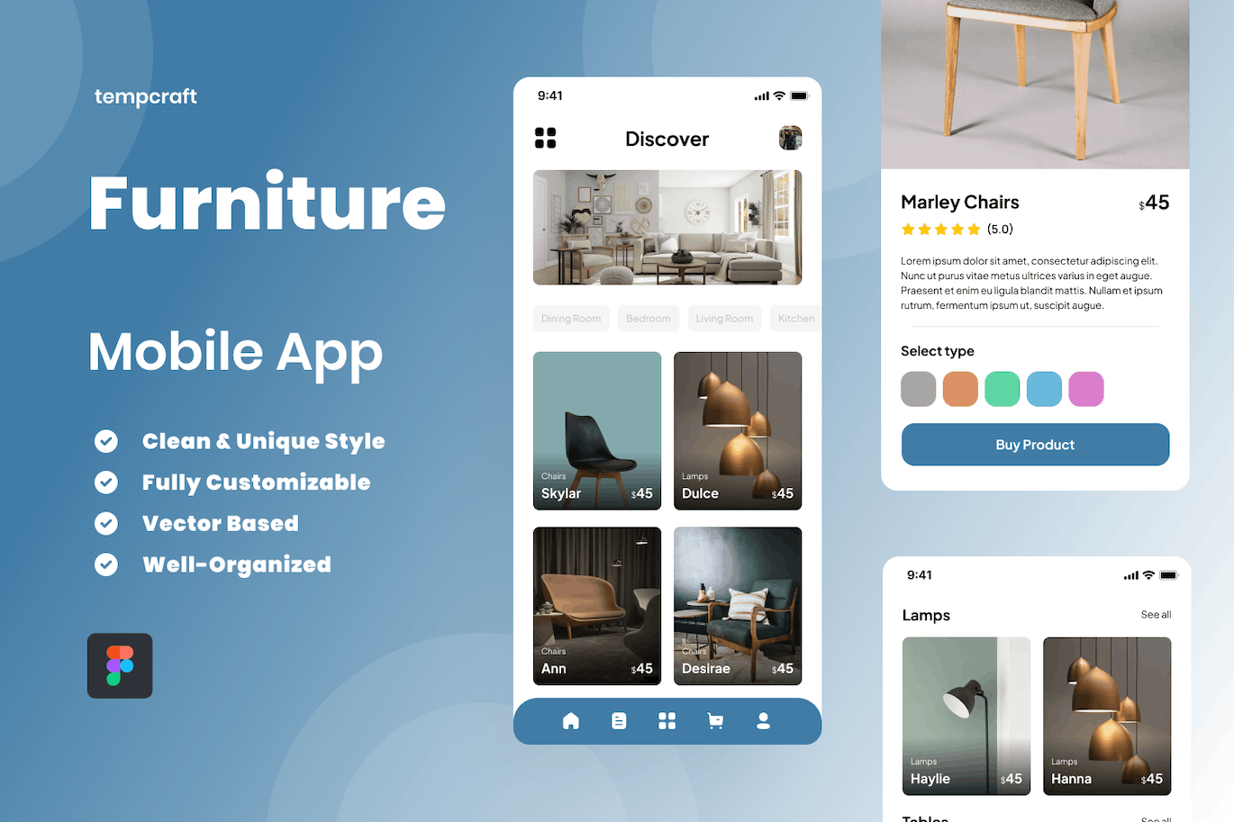 家具移动应用App UI Kit (FIG)