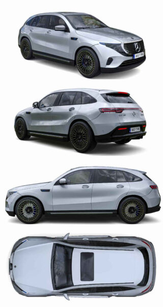 奔驰Mercedes Benz EQC 400 SUV汽车3D模型（OBJ,MAX）