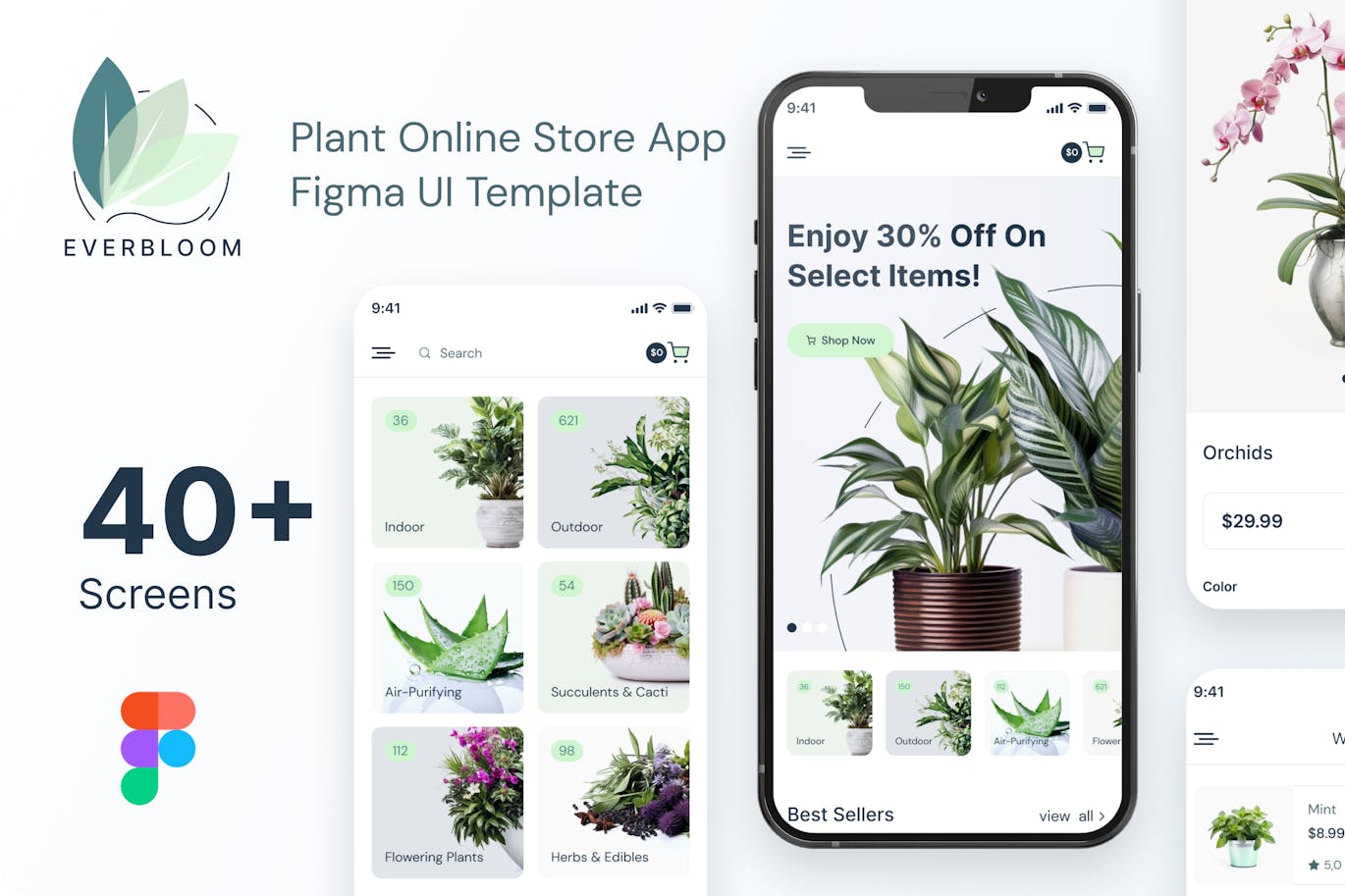 绿植植物商店应用 App UI Kit (FIG)